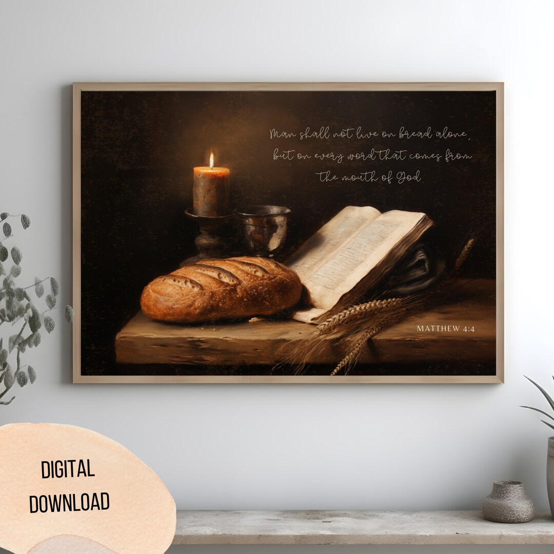 Christian Printable Wall Art Kitchen Sign, Dining Room Wall Decor Scripture Sign Christian Wall ...