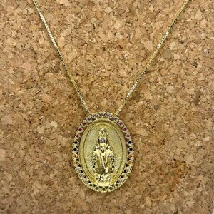 Miraculous Mary medal pendant necklace