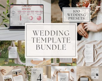 Modern Minimalist Wedding Sign Templates, Editable Canva (Digital Download)