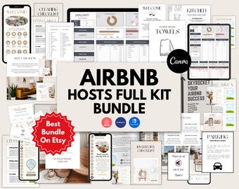 2025 Airbnb Host Bundle Willkommensbuch Airbnb-Vorlage, Bearbeitbare Airbnb-Schilder, Reinigungschecklisten, Canva Airbnb-Gastgeber, Instagram-Beitrag