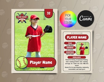 Softball Kids Trading Cards Template, Customizable Player Card Canva Template, Personalized DIY Sport Card, Printable School Team Gifts