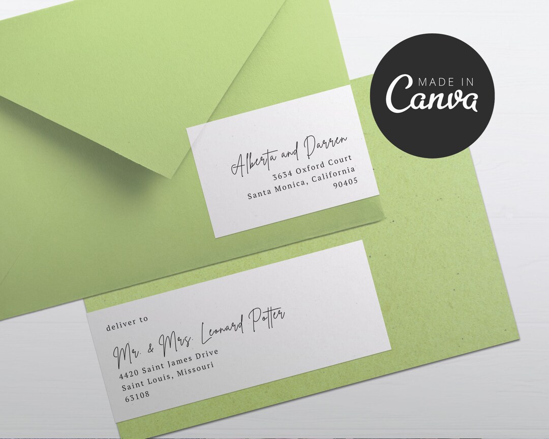 Modest Wrap Around Address Labels Template, DIY Wedding Invitation ...