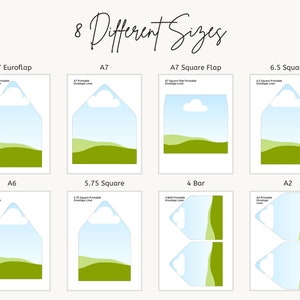Envelope Liner Template, Easy and Fully Customized Envelope Liner, DIY Print Your Own, Photo Envelope Liner (8 Popular Sizes) image 2