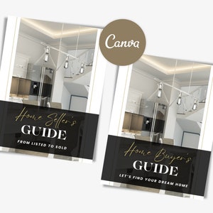 Seller Guide and Buyer Guide Bundle, Real Estate Template, Realtor Packet, Editable Canva Home Buyers and Sellers Guides