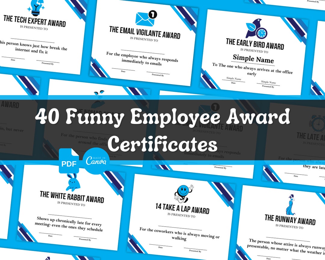 Image 1 for Funny Certificates For Employees Templates