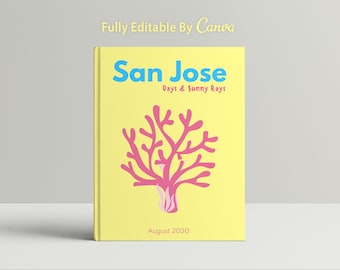Plantilla Canva editable de álbum de fotos de viajes, libro de fotos personalizado, álbum de inspiración creativa, libro de mesa de café, libro de viajes de San José