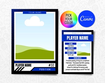 Sport Trading Cards Template, Customizable Player Card Canva Template, Personalized DIY Sport Card, Printable School Team Gifts