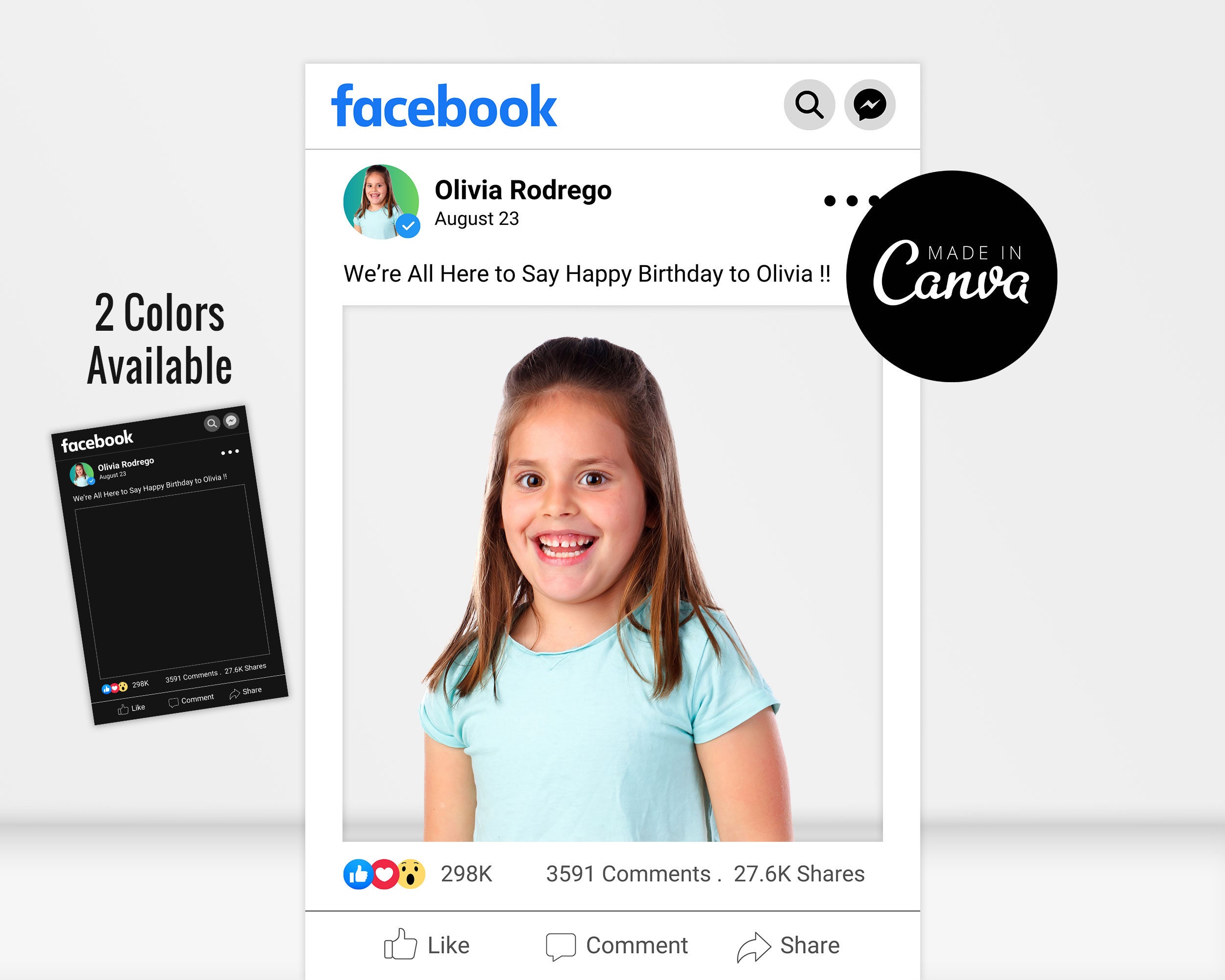 Facebook Frame Template, Editable Social Media Poster Canva Template Facebook Frame Template, Editable Social Media Poster Canva Template
