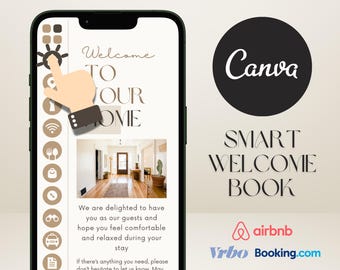 Airbnb Welcome Book Clickable Template, Interactive Digital Welcome Book for Mobile Phones PDF, VEBRO Host Welcome Guide Book Digital