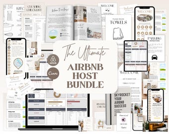 Airbnb Host Bundle Template, Editable Airbnb Signs, Welcome Book Template, Airbnb Cleaning Checklist, Inventory Checklist, VRBO Host Bundle