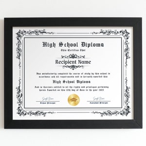DIY Printable High School Diploma Template, Fillable Home School High School Diploma Template, Editable Canva Template