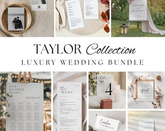 Elegant Wedding Sign Bundle, Minimalist Reception Decor (Digital Download)
