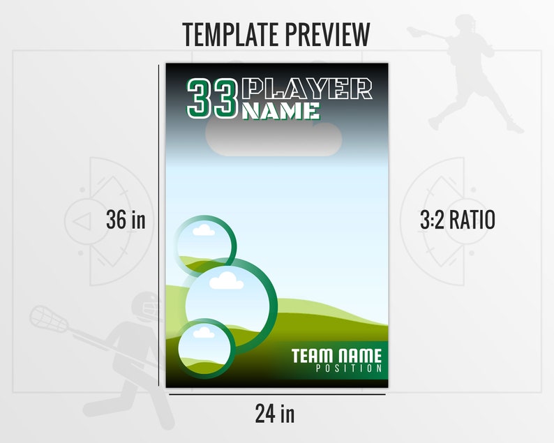 Lacrosse Banner Template, Editable & Printable DIY High School Sports