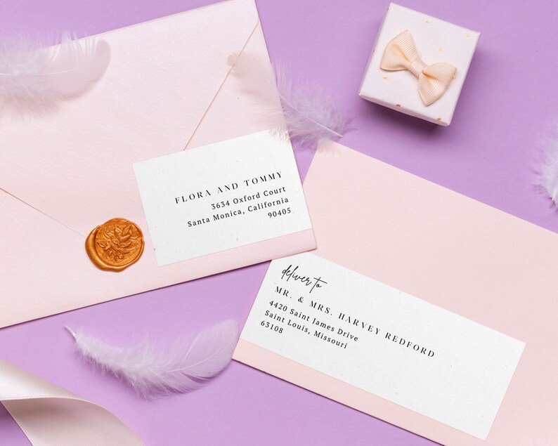 Wrapping Address Labels Editable Wrap Around Address Labels Template, DIY Wedding Invitation ...