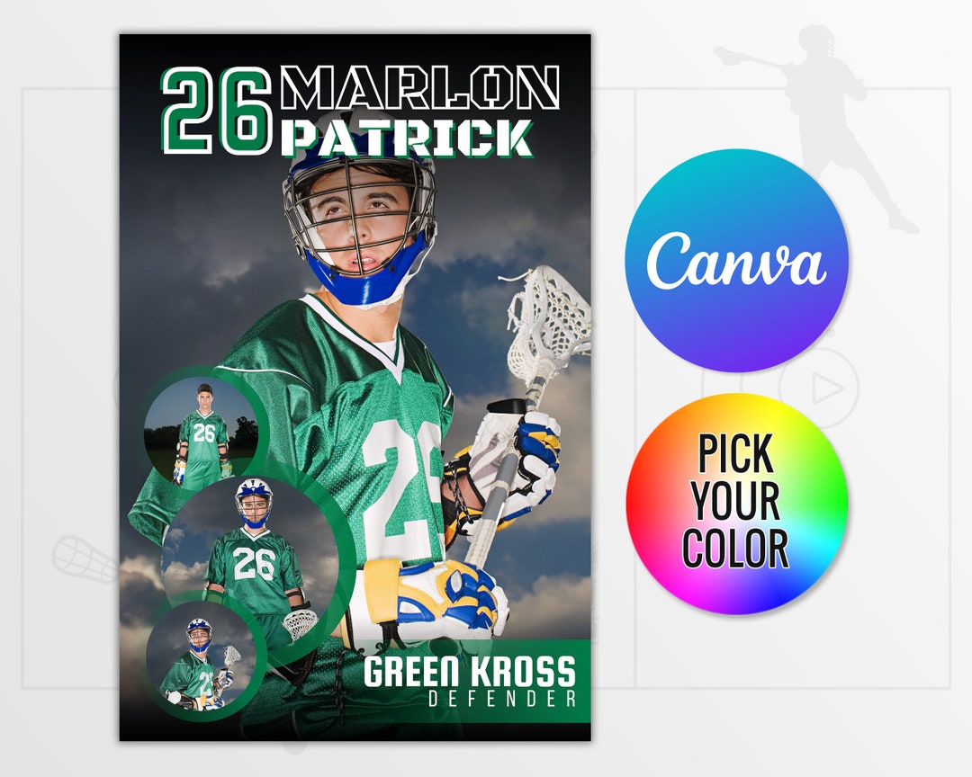 Lacrosse Banner Template, Editable & Printable DIY High School Sports