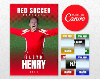 Soccer Poster Template, Customizable Senior Banner Canva Template, Personalized DIY High School Sports Poster, 36x24 Printable