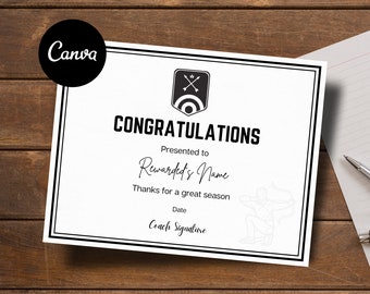 Editable Archery Award Certificates | CANVA Template | Printable | Custom Certificate Online Template