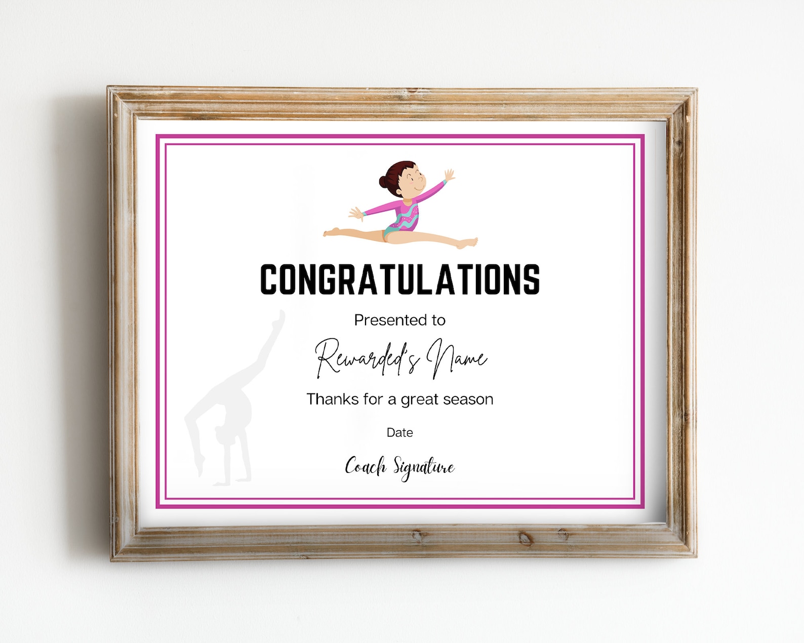 Editable Gymnastics Award Certificates CANVA Template Etsy