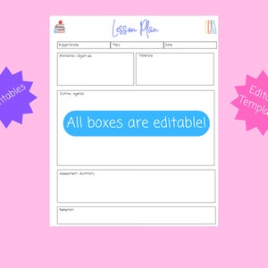 Editable and Printable Lesson Plan Template and Weekly Lesson Planner ...