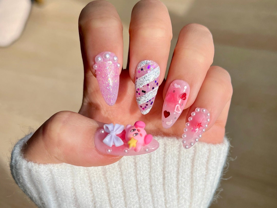 Kirby Nail Cute Press ON Nails L Mix and Match Press on Nails Press on