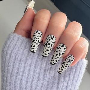 Dalmatian Press on Nails | Full Dalmatian Press On Nails | Unique Press On Nails | Hand-painted Nails | Quality Nails