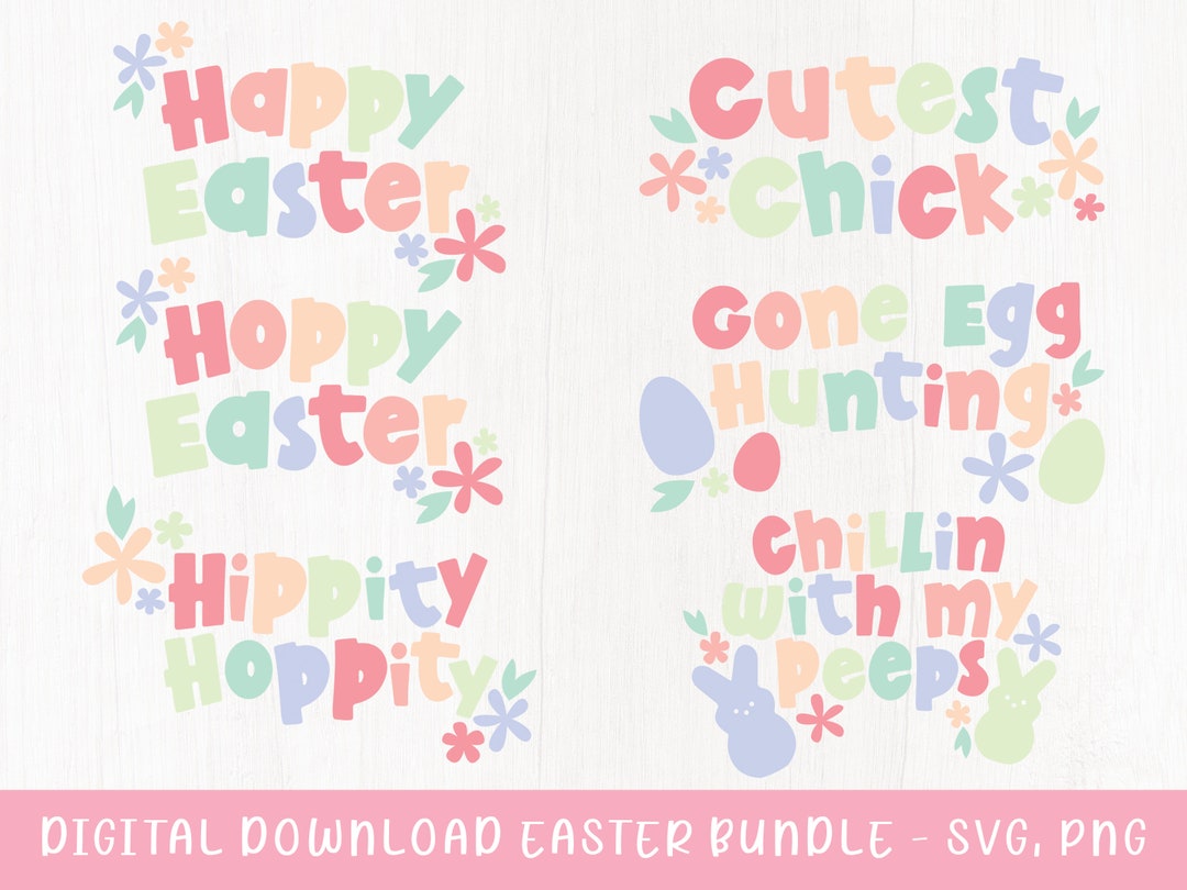 DIGITAL DOWNLOAD Easter Svg Bundle, Happy Easter Png, Egg Hunt Cricut ...