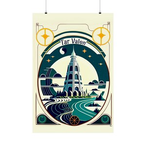 Art Deco Style Destination Poster for Tar Valon