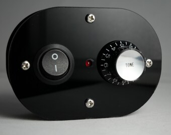 Handmade Black Acrylic MIDI Controller: 1 Knob, 1 Button, LED