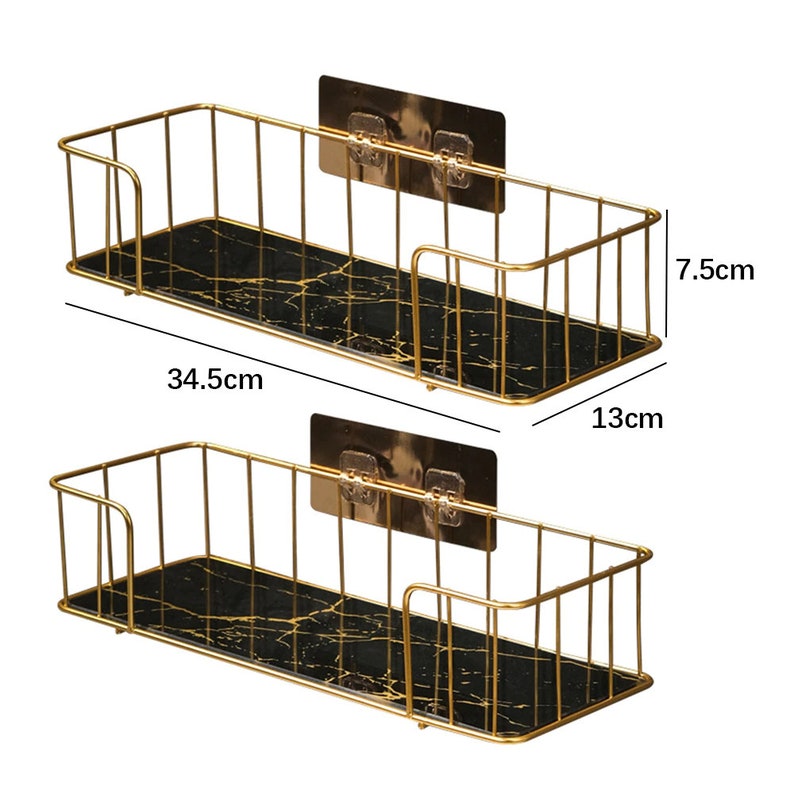 Luxury Bathroom Shelf Without Drilling Iron Wall Shelf With - Etsy