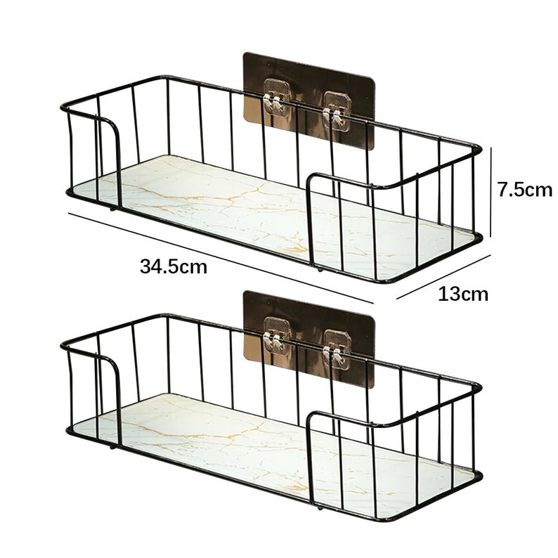 Luxury Bathroom Shelf Without Drilling Iron Wall Shelf With - Etsy