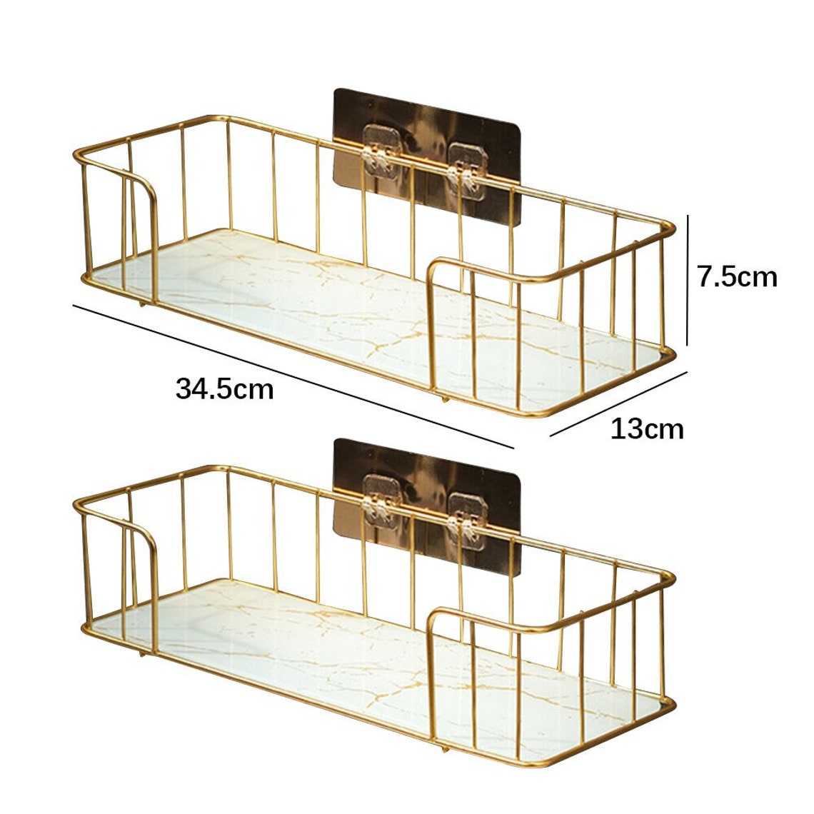 Luxury Bathroom Shelf Without Drilling Iron Wall Shelf With Etsy