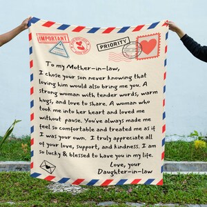Schwiegermutter Geschenk | Chose Your Son Briefdecke | Geschenk für Schwiegermutter von Schwiegertochter, Schwiegermutter Muttertag, Schwiegermutter Geburtstag