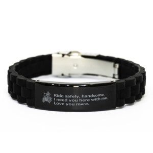 Motorcycle Gift | Handmade Engraved Bracelet | Gift For Husband, Son, Partner, Soulmate, Father&#39;s Day Gift, Christmas Gift, Birthday Gift