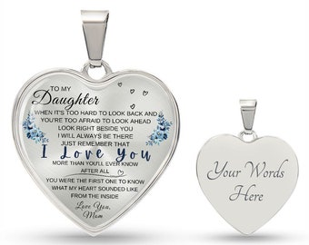 Daughter Gift | Right Beside You Heart Necklace | Gift To Daughter From Mom, Daughter Birthday Gift, Daughter Gift Idea, Daughter Graduation