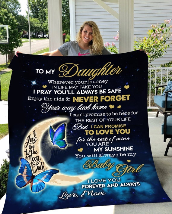 Daughter Gift to the Moon Blanket 50x60 Gift to Daughter Etsy