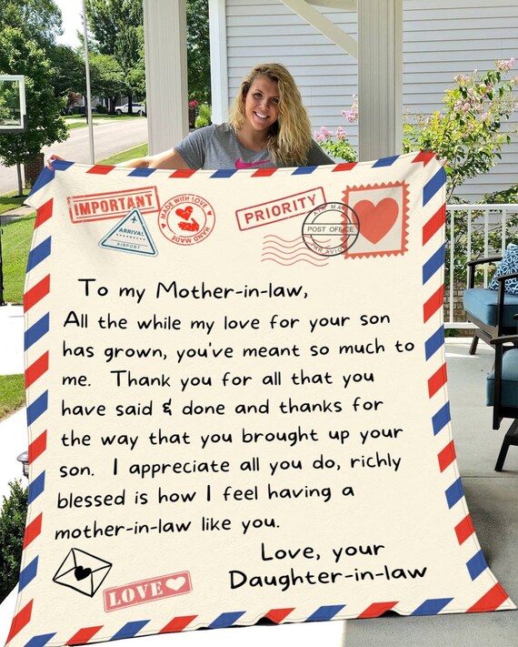 Mother in law Gift Love for Your Son Letter Blanket Gift for Mother in law Gift From Daughter in law Mother in law Birthday Gift Etsy Canada