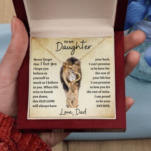 Dochter cadeau | Forever Love Ketting - Leeuw | Cadeau aan dochter van vader, dochter verjaardagscadeau van vader, dochter afstudeercadeau van vader