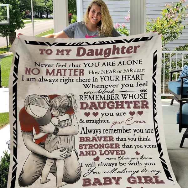 Father & Daughter Blanket 50x60 | Gift To Daughter From Dad, Daughter Birthday Gift, Daughter Christmas Gift