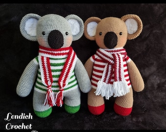 Weihnachten Koala Häkelanleitung Amigurumi Australier Puppe Spielzeug