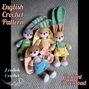 Easter Bunny Rabbit Crochet Pattern Amigurumi Stuffed Children's Toy