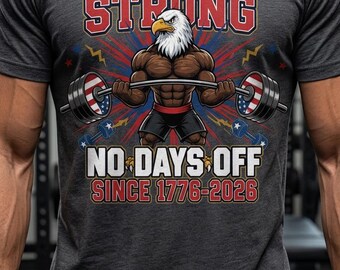 American Strong Eagle Gym Design, Patriotic Fitness Shirt Graphic (Digital Download)