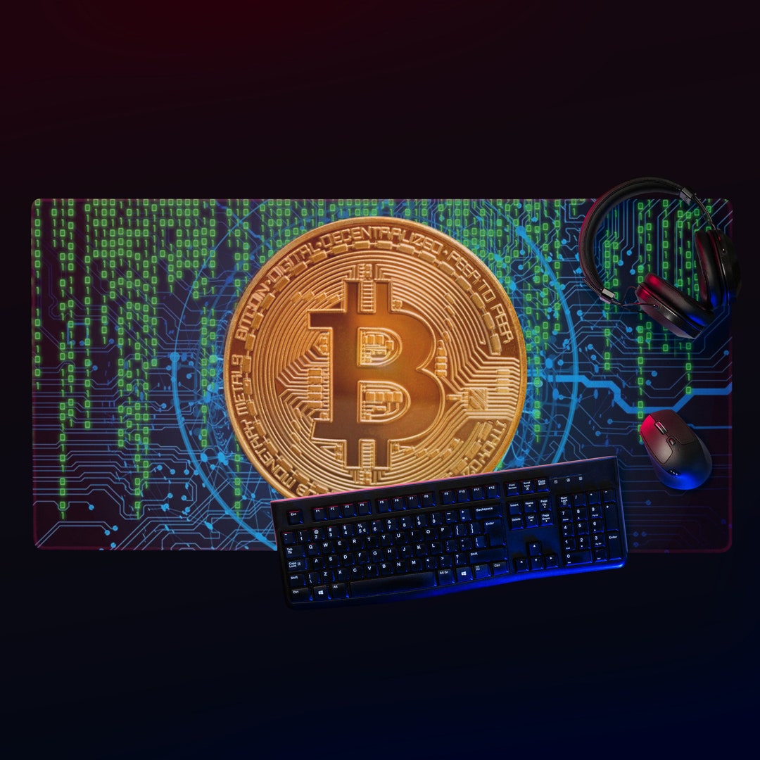 Bitcoin Crypto - GAMING MOUSEPAD - Blockchain Code - Matrix - Extra ...