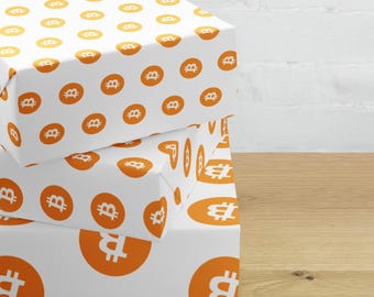 Bitcoin Wrapping Paper – Matte Finish Gift Wrap with Bitcoin Logo