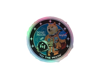 Doge Moon Holographic Stickers