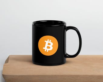 Bitcoin Crypto Inspired Mug - Black Glossy Mug