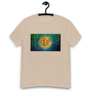 Bitcoin-skjorta - Krypto-t-shirt - Blockchain-kodmatrisskjorta - Sammanfoga stil med kryptosubstans - Klassisk herrt-t-shirt