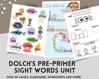 Dolch's Pre-Primer Sight Words Bundle