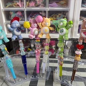 Care Bears character beaded pens