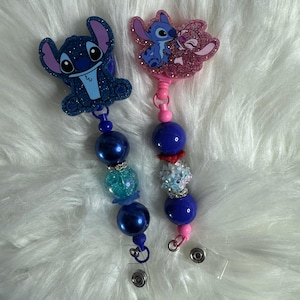 Stitch beaded ID badge reel
