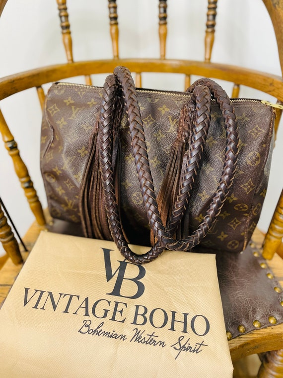 Vintage Boho Authentic Louis Vuitton Fringe Crossbody Bag Purse
